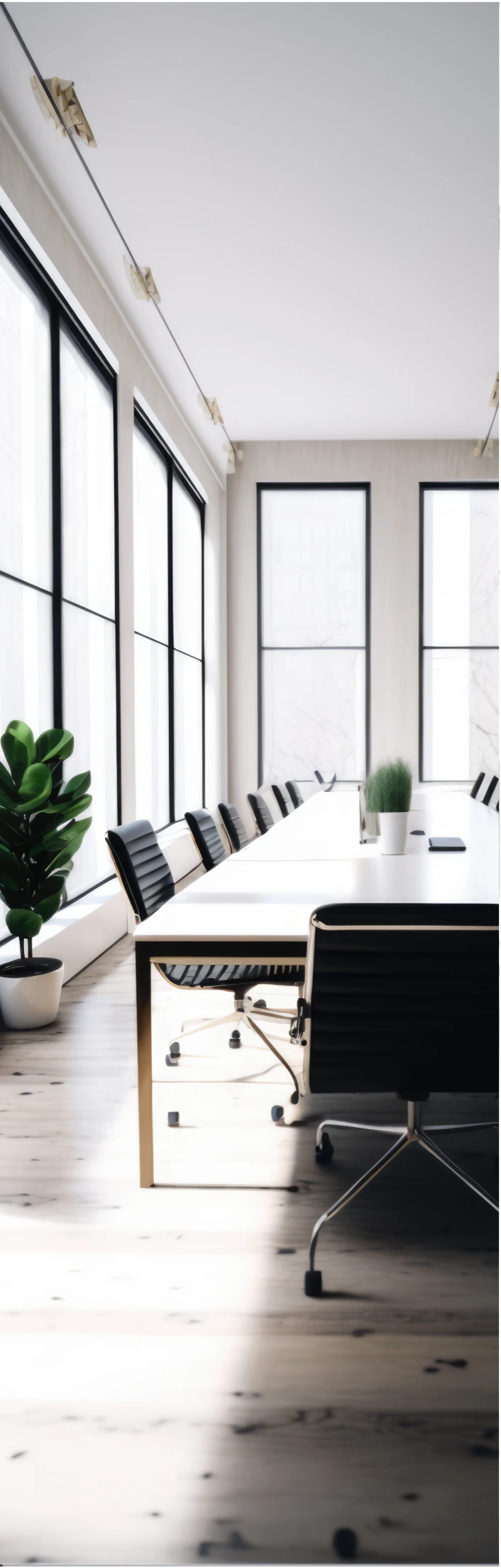 Conference room with large windows